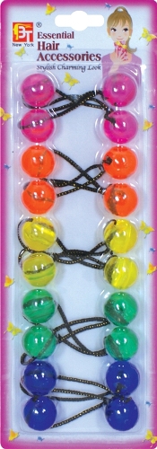PONYTAIL HOLDERS<BR>10/PACK - 20MM - MIX COLORS 